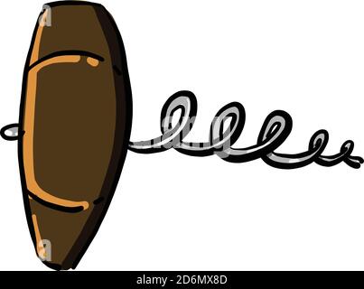 Weinkorkenzieher, Illustration, Vektor auf weißem Hintergrund Stock Vektor