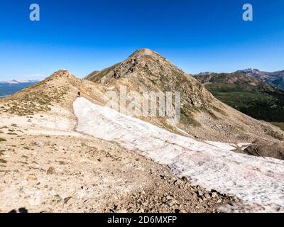 Wandern zum Lake Ann Pass, Collegiate West auf dem 485 Meilen langen Colorado Trail, Colorado Stockfoto