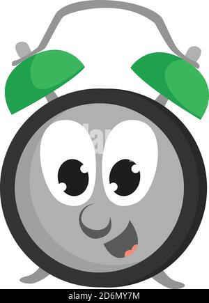Aufgeregte Uhr, Illustration, Vektor auf weißem Hintergrund Stock Vektor