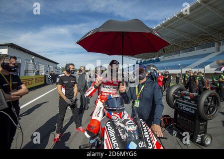 Estoril, Portugal, Italien. Oktober 2020. Nr. 71 Michele Ferrari ITA Ducati Panigale V4 RBarni Racing Team während der 8. Runde Pirelli Estoril Round Race2, World Superbike - SBK in estoril, portugal, Italien, Oktober 18 2020 Credit: Independent Photo Agency/Alamy Live News Stockfoto