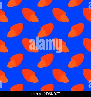 Rote Mandel, Nahtloses Muster auf dunkelblauem Hintergrund. Stock Vektor