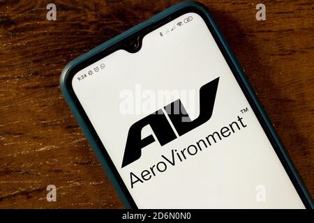 Brasilien. September 2020. In dieser Abbildung ist das AeroVironment-Logo auf einem Smartphone zu sehen. Kredit: Rafael Henrique/SOPA Images/ZUMA Wire/Alamy Live Nachrichten Stockfoto