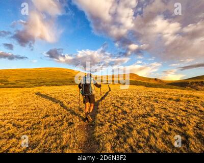 Wandern zum Snow Mesa auf dem 485 Meilen langen Colorado Trail, Colorado Stockfoto