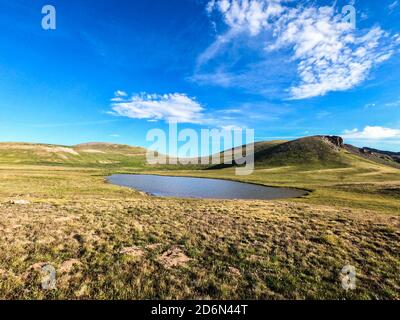 Wandern zum Snow Mesa auf dem 485 Meilen langen Colorado Trail, Colorado Stockfoto