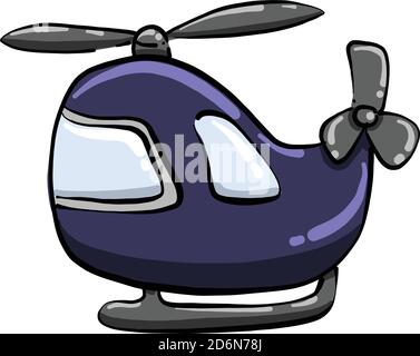 Violetter Hubschrauber, Abbildung, Vektor auf weißem Hintergrund Stock Vektor