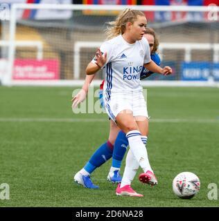 Bromley, Großbritannien. Oktober 2019. BROMLEY, VEREINIGTES KÖNIGREICH OKTOBER 18 :Charlie Devlin von Leicester City Frauen während FA Women's Championship zwischen Crystal Palace Frauen und Leicester City Frauen im Hayes Lane Stadium, Bromley, UK am 18. Oktober 2020 Credit: Action Foto Sport/Alamy Live News Stockfoto