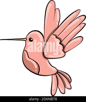 Kleiner rosa Vogel, Illustration, Vektor auf weißem Hintergrund Stock Vektor