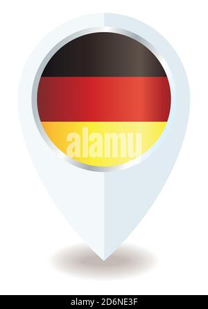 Flagge Deutschlands, Standortsymbol für Mehrzweck. Bundesrepublik Deutschland Stock Vektor