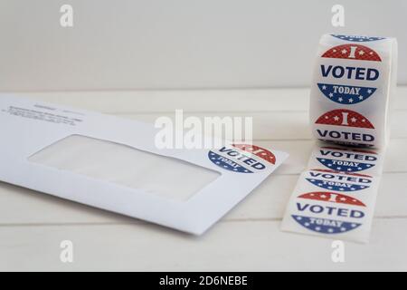 Abstimmung per Post im US-Präsidentschaftswahlkonzept Stockfoto