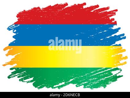 Flagge von Mauritius, Republik Mauritius. Helle, farbenfrohe Vektorgrafik Stock Vektor
