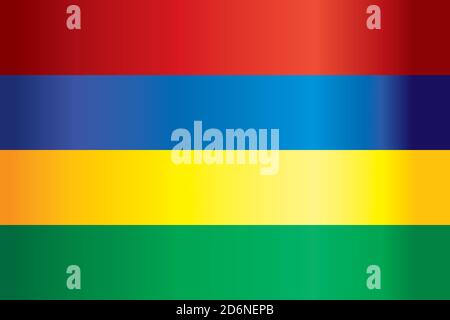 Flagge von Mauritius, Republik Mauritius. Helle, farbenfrohe Vektorgrafik Stock Vektor