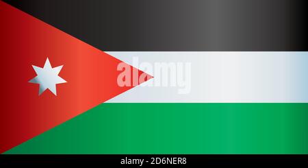 Flagge Jordaniens, Haschemitisches Königreich Jordanien. Helle, farbenfrohe Vektorgrafik Stock Vektor