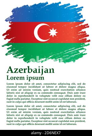 Flagge Aserbaidschans, Republik Aserbaidschan. Vorlage für die Gestaltung der Auszeichnung, ein offizielles Dokument mit der Flagge Aserbaidschans. Heller, farbenfroher Vektorillus Stock Vektor