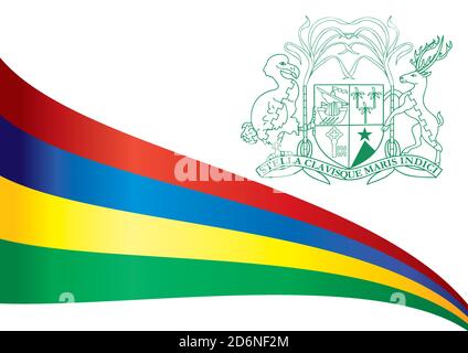Flagge von Mauritius, Republik Mauritius. Helle, farbenfrohe Vektorgrafik Stock Vektor