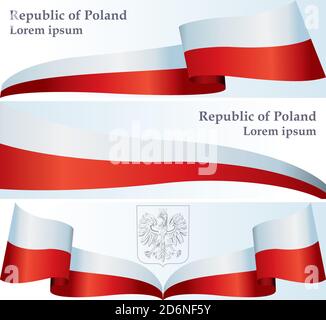 Flagge Polens, polnische Flagge, Vorlage für Preisgestaltung, ein offizielles Dokument mit der Flagge Polens. Helle, farbenfrohe Vektorgrafik. Stock Vektor