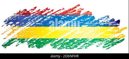 Flagge von Mauritius, Republik Mauritius. Helle, farbenfrohe Vektorgrafik Stock Vektor