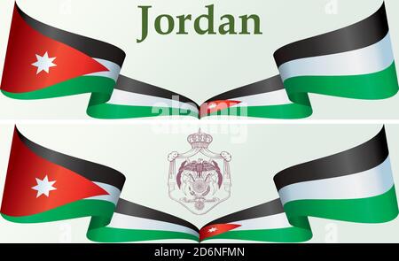 Flagge Jordaniens, Haschemitisches Königreich Jordanien. Helle, farbenfrohe Vektorgrafik Stock Vektor