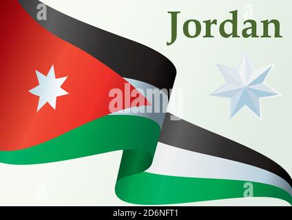 Flagge Jordaniens, Haschemitisches Königreich Jordanien. Helle, farbenfrohe Vektorgrafik Stock Vektor