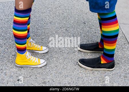 Das jährliche Pride Parade Festival in London Ontario im Jahr 2018 Und 2019 Gehminuten von der Western Fair zum Victoria Park In London, Ontario, Kanada Stockfoto