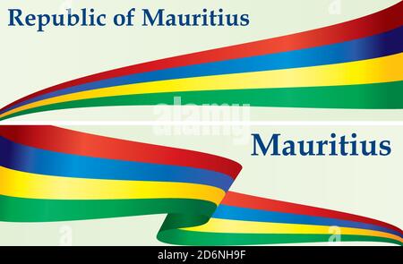 Flagge von Mauritius, Republik Mauritius. Helle, farbenfrohe Vektorgrafik Stock Vektor