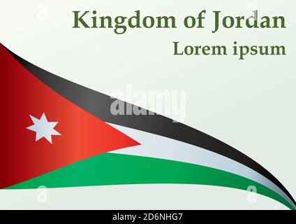 Flagge Jordaniens, Haschemitisches Königreich Jordanien. Helle, farbenfrohe Vektorgrafik Stock Vektor