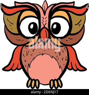 Rote Eule, Illustration, Vektor auf weißem Hintergrund Stock Vektor