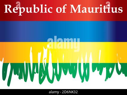 Flagge von Mauritius, Republik Mauritius. Helle, farbenfrohe Vektorgrafik Stock Vektor