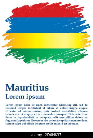 Flagge von Mauritius, Republik Mauritius. Vorlage für Award Design, ein offizielles Dokument mit der Flagge von Mauritius. Helle, farbenfrohe Vektorgrafik Stock Vektor