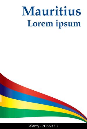 Flagge von Mauritius, Republik Mauritius. Vorlage für Award Design, ein offizielles Dokument mit der Flagge von Mauritius. Helle, farbenfrohe Vektorgrafik Stock Vektor