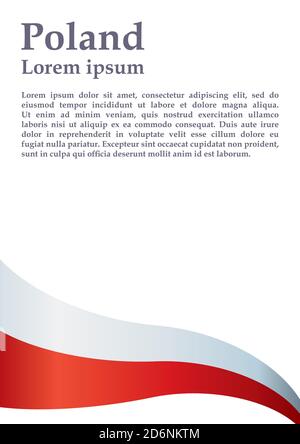 Flagge Polens, polnische Flagge, Vorlage für Preisgestaltung, ein offizielles Dokument mit der Flagge Polens. Helle, farbenfrohe Vektorgrafik. Stock Vektor