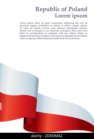 Flagge Polens, polnische Flagge, Vorlage für Preisgestaltung, ein offizielles Dokument mit der Flagge Polens. Helle, farbenfrohe Vektorgrafik. Stock Vektor