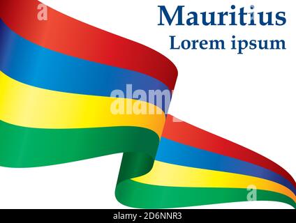 Flagge von Mauritius, Republik Mauritius. Helle, farbenfrohe Vektorgrafik Stock Vektor