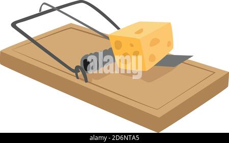 Mausefalle, Illustration, Vektor auf weißem Hintergrund Stock Vektor