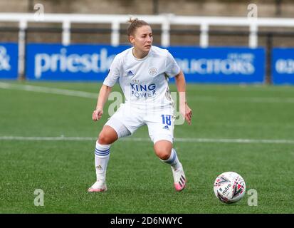 Bromley, Großbritannien. Oktober 2019. BROMLEY, VEREINIGTES KÖNIGREICH OKTOBER 18 :Sophie Barker von Leicester City Women während FA Women's Championship zwischen Crystal Palace Women und Leicester City Women im Hayes Lane Stadium, Bromley, UK am 18. Oktober 2020 Credit: Action Foto Sport/Alamy Live News Stockfoto