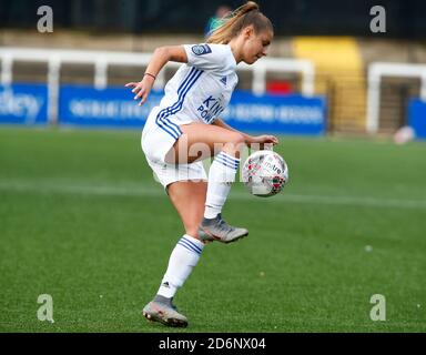 Bromley, Großbritannien. Oktober 2019. BROMLEY, VEREINIGTES KÖNIGREICH OKTOBER 18 :Lia Cataldo von Leicester City Frauen während FA Women's Championship zwischen Crystal Palace Frauen und Leicester City Frauen im Hayes Lane Stadium, Bromley, UK am 18. Oktober 2020 Credit: Action Foto Sport/Alamy Live News Stockfoto