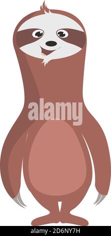 Niedliches Faultier, Illustration, Vektor auf weißem Hintergrund Stock Vektor