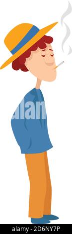Raucher Mann, Illustration, Vektor auf weißem Hintergrund Stock Vektor