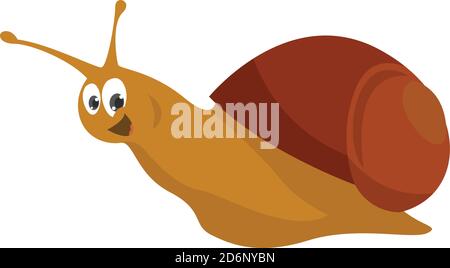 Orangefarbene Schnecke, Illustration, Vektor auf weißem Hintergrund Stock Vektor