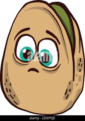 Pistazie mit grünen Augen, Illustration, Vektor auf weißem Hintergrund Stock Vektor