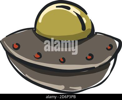 Alien Schiff, Illustration, Vektor auf weißem Hintergrund. Stock Vektor