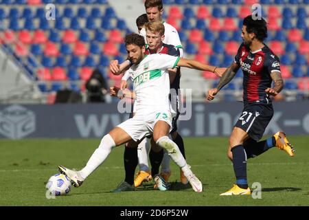 Bologna, Italien. Oktober 2020. Manuel Locatelli von Sassuolo beim italienischen Fußballspiel Serie A Bologna FC gegen US Sassuolo im Renato Dall'Ara Stadion in Bologna, Italien, 18. Oktober 2020. - foto Michele Nucci/LM Credit: Michele Nucci/LPS/ZUMA Wire/Alamy Live News Stockfoto