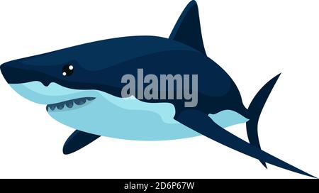 Großer Hai, Illustration, Vektor auf weißem Hintergrund. Stock Vektor