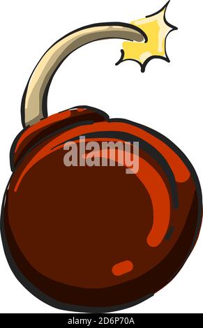 Braune Bombe, Illustration, Vektor auf weißem Hintergrund. Stock Vektor