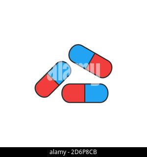 Medikamente Symbol, Apotheke und Medizin, Pillen Zeichen, Stock Vektor Illustration isoliert auf weißem Hintergrund. Stock Vektor