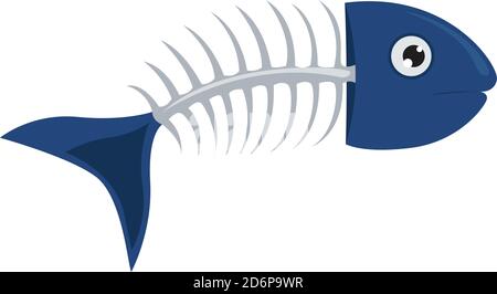 Fischskelett, Illustration, Vektor auf weißem Hintergrund. Stock Vektor