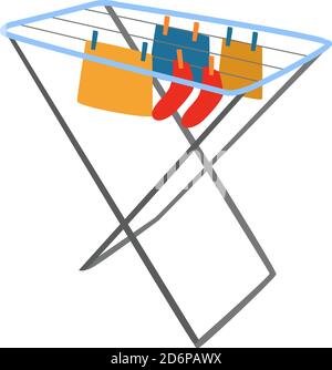 Trockene Kleidung, Illustration, Vektor auf weißem Hintergrund. Stock Vektor