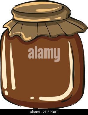 Süßer Honig im Glas, Illustration, Vektor auf weißem Hintergrund. Stock Vektor