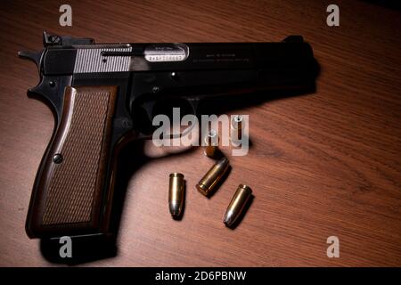 9-mm-Browning mit hoher Leistung Stockfoto