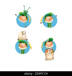 Sinterklaas Kinder feiern niederländische Feiertage - Vektor-Illustration isoliert Stock Vektor