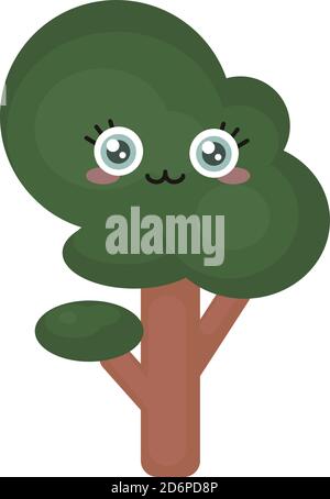 Baum mit Augen, Illustration, Vektor auf weißem Hintergrund. Stock Vektor